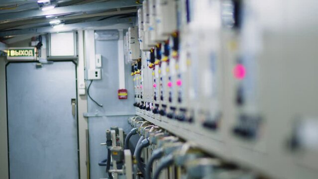 Large electrical switchboards in the assembly shop