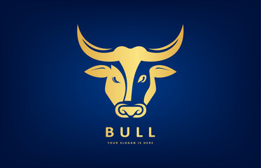 Bull head logo vector. Animal design.	
