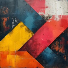 Naklejka premium Abstract colorful arrow on grunge background. Business concept. Abstract background with graphs and charts, geometric elements.