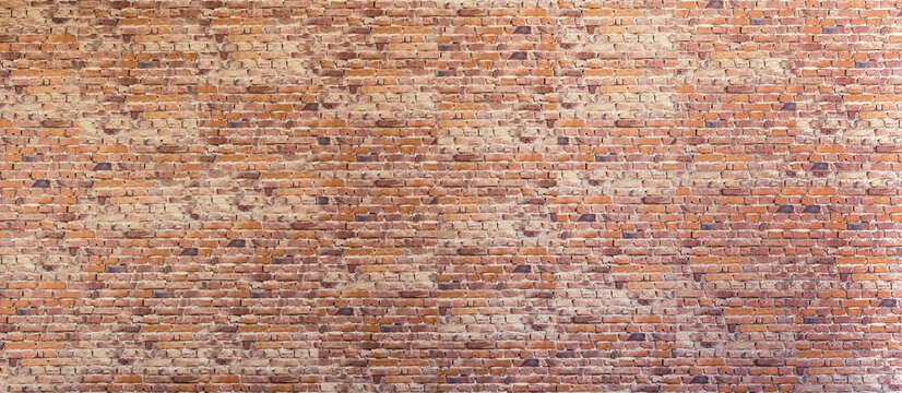 Fototapeta Red brick wall grunge texture, old red brick wall pattern background, 3d render