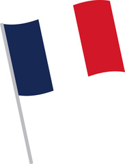 The national flag of France. Flat design illustration.	