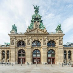 Fototapeta na wymiar Exterior view of the historic Gare de Lyon train station, built for the 1900 Paris World Exposition