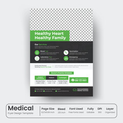 Healthcare and medical Vector A4 size flyer or poster template for print