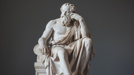 Fototapeta na wymiar Marble Statue Of The Ancient Philosopher Socrates