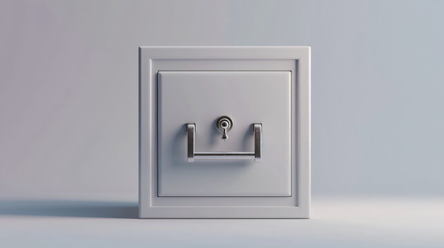 Safe box with white background 3d rendering. Computer
