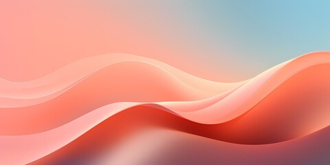 Subtle gradients of coral and peach in a serene 3D wave background.