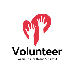 Volunteer vector logo template suitable for health or business charity.