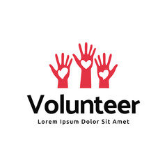 Fototapeta premium Volunteer vector logo template suitable for health or business charity.