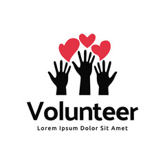 Obraz premium Volunteer vector logo template suitable for health or business charity.