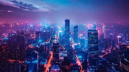 Fototapeta premium future of telecommunications in smart cities, where 5G networks unlock new dimensions of urban innovation