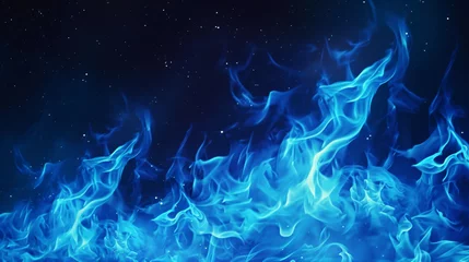 Foto op Canvas The blue flame special background the shape of the © Cybonad