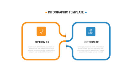 Timeline process infographic vector element with 2 step or option suitable for web presentation and business information