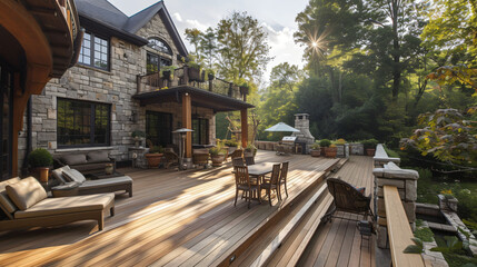 The deck of the house is a must for the outdoors.