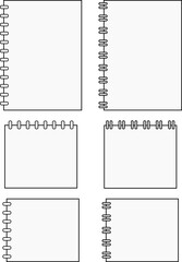 set of isolated blank notebooks and notepads on transparent background
