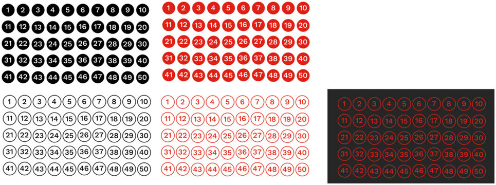 資料や記入欄指定用の数字アイコン