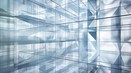 Transparent glass geometry background 3d rendering.