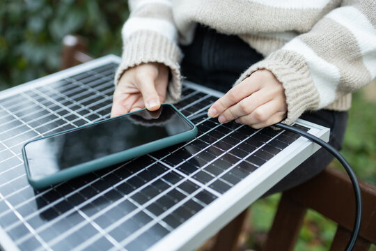Charging Smartphone with Portable Solar Panel