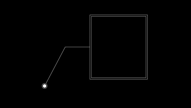 Animation elements HUD frame callout for on black bg 4K video.