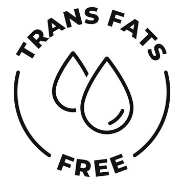 Trans fats free icon. Low cholesterol label. Trans fat free vector illustration for product packaging logo, sign, symbol or emblem isolated.