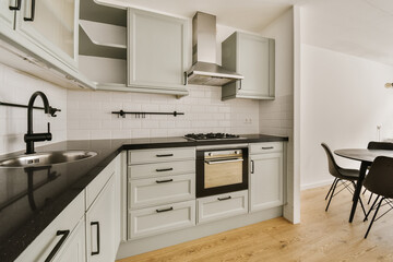 Modern kitchen interior with elegant design elements