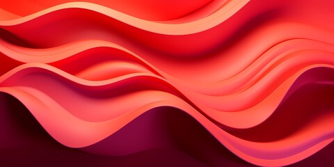 Fototapeta premium Neon pink and orange 3D waves creating a bold and striking visual impact.