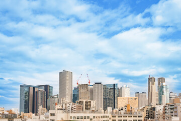 Fototapeta na wymiar 中野坂上から見る西新宿高層ビル群