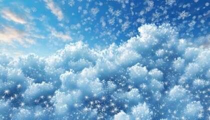 a mesmerizing 3D illustration featuring a wide sky blue background,