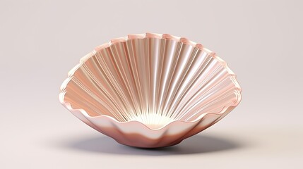 Empty open seashell 3d rendering.




