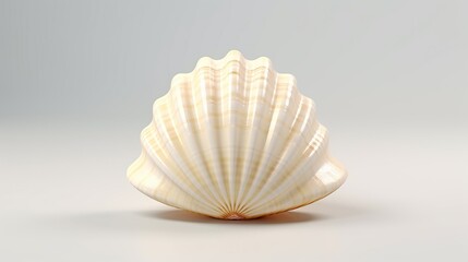 Empty open seashell 3d rendering.


