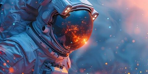 Hyper-Detailed Astronaut in Space Illustration