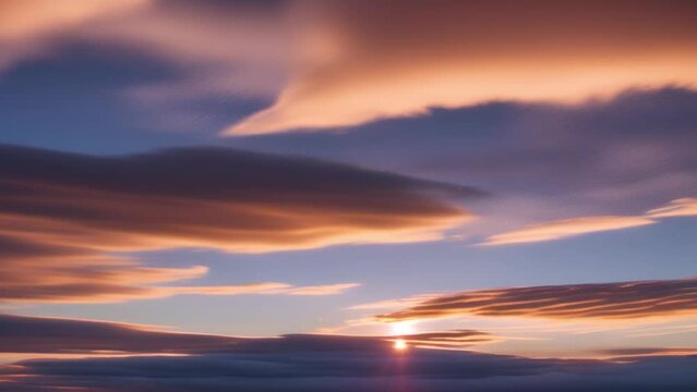 Mesmerizing time lapse captures the unfolding beauty of sunrise skies, painting clouds in a symphony of colors.
