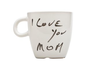 I love you Mom text on white mug