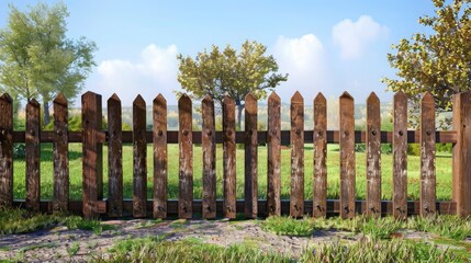 Fototapeta premium County style wooden fence.