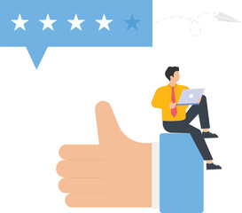 Customer feedback or customer review, Approve good and Thumbs up and good feedback concept, 

