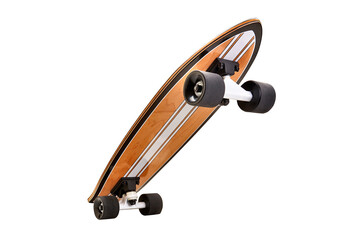 Black and wooden skate board isolated