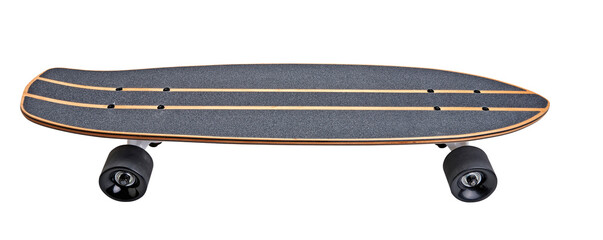 Wooden skate board isolated on a white background with clipping path
