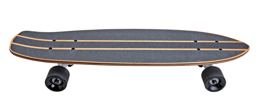 Wooden skate board isolated on a white background with clipping path