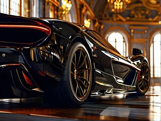 Supercar Low Angle View Perfect Composition Beautiful Intricate Details