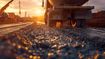 Pouring cement during sidewalk upgrade