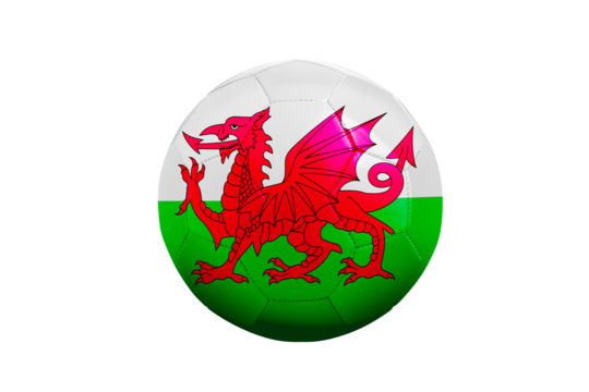 Soccer balls with team flags, Euro 2016. Group B, Wales