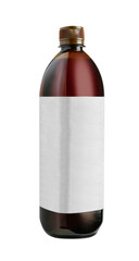 olive oil in a bottle on a white background