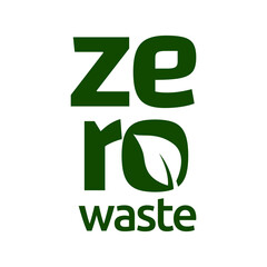 Zero waste labels. Green eco friendly label