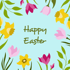 Easter poster and banner template  .Vector design in a flat style.Promotion and purchase template
