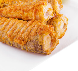 Delicious Fried Fish on plate close up