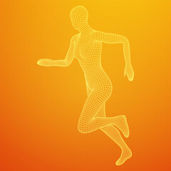 Fototapeta na wymiar Running woman. Sprinter silhouette.