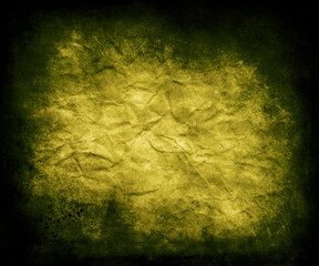 Grunge yellow old paper background, vintage texture with frame - 750586172