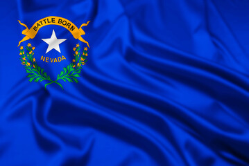 The flag of the state of Nevada Rippled