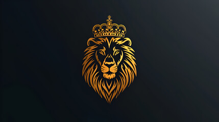  lion luxury logo icon template elegant lion logo on black background. generative ai