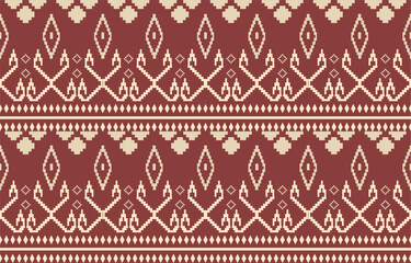 Ethnic abstract ikat art. Aztec ornament print. geometric ethnic pattern seamless  color oriental.  Design for background ,curtain, carpet, wallpaper, clothing, wrapping, Batik, vector illustration.