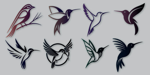 hummingbird modern logo design vector template  
